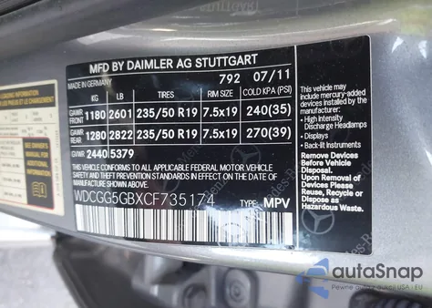 2012 Mercedes-Benz Glk 350 z USA, uszkodzony, nr VIN WDCGG5GBXCF735174